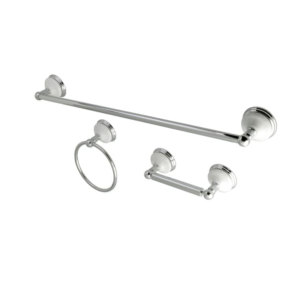 Victorian 3-Piece Bathroom Hardware, Chrome